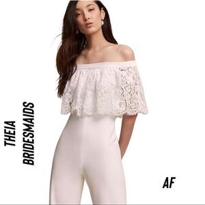 BHLDN BY THEIA BRIDESMAID WHITE PANTSUIT NEW SIZE 10
